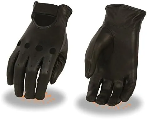 Miniatura 3 de Shaf Guantes de piel para mujer, perforados, ligeros, sin forro, color negro (regular)