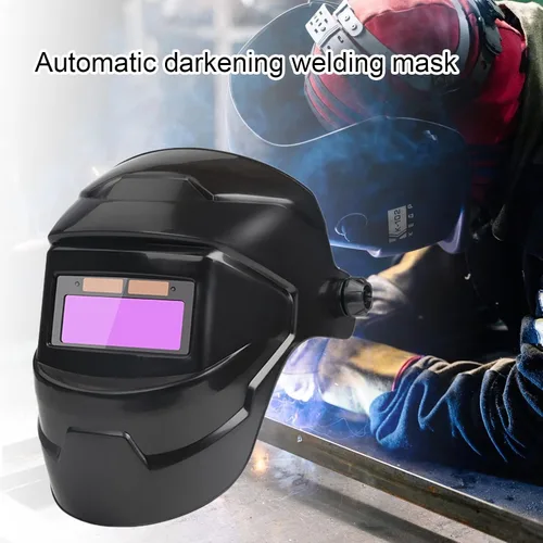 Miniatura 5 de Casco de soldadura Solar Powered Auto oscurecimiento LCD claro soldadura molienda campana de seguridad engranaje negro