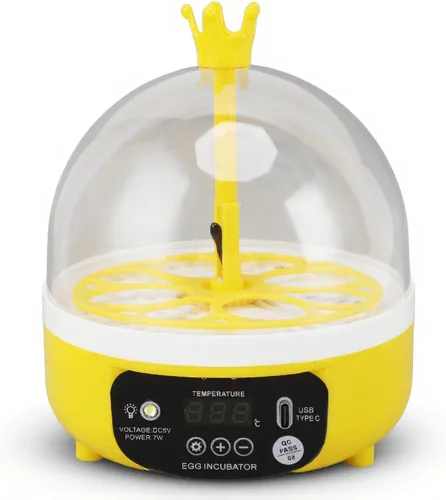 Luqeeg Mini incubadora de huevos, incubadoras digitales de control de temperatura, 4 huevos Candler aves de corral, máquina para incubar huevos aves