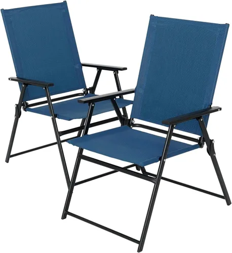 Miniatura 8 de Anmutig 2 sillas plegables rojas para patio al aire libre con respaldo alto, reposabrazos ligeros