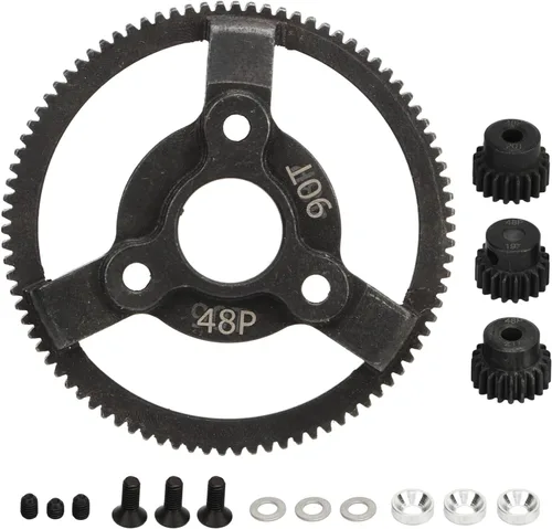 Juego de engranajes de piñón y estímulo de acero para coche RC, 48P 90T engranaje espolón con engranaje de piñón 19T 20T 21T para Slash 2WD 1/10 RC