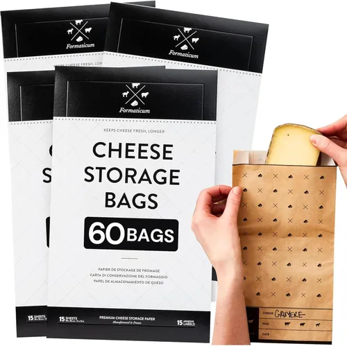 Miniatura 14 de Formaticum - Paquete de 30 bolsas de almacenamiento de queso - Bolsas de papel encerado de 6.25 x 11 pulgadas para mantener el queso o embutidos