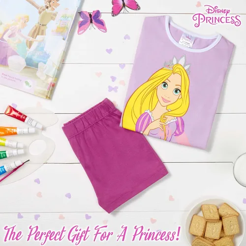 Miniatura 2 de Disney Conjunto de pijama para niñas, ropa de dormir de verano de La Bella y la Bestia, Rey León, Princesa, Stitch PJs de 2 piezas