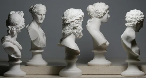 Miniatura 7 de greekartshop Conjunto 5 Busto Cabeza Dios Zeus Artemisa Afrodita Hermes Apolo Estatua Griega Romana Blanco