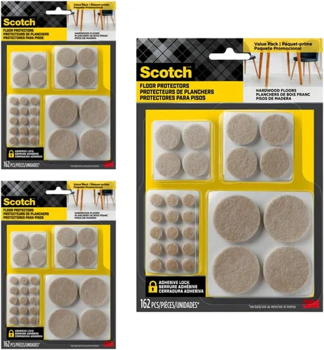 Miniatura 13 de Scotch Almohadillas de Fieltro 162 Unidades Beige, Almohadillas de Fieltro para Muebles para Proteger Suelos de Madera Dura, Redondas, Paquete