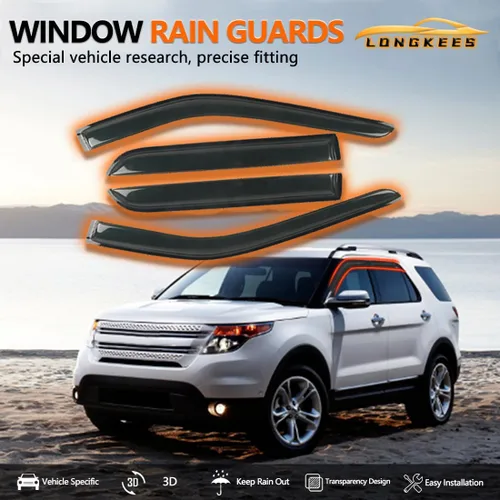 Miniatura 3 de Viseras de ventana en canal, protectores de lluvia compatibles con Mazda CX-5 2017-2025 (2017-2025) - Deflectores de ventilación de policarbonato