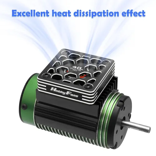 Miniatura 4 de Ventilador de refrigeración RC de 1.575 in con disipador de calor y cubierta de metal, ventilador de motor eléctrico RC con disipador de calor