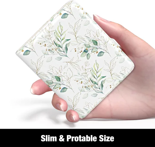 Miniatura 2 de Rouidr Billetera para mujer, cartera pequeña y delgada con RFID para mujer, bonito bolsillo de cuero plegable para tarjetas de crédito, mini Hoja