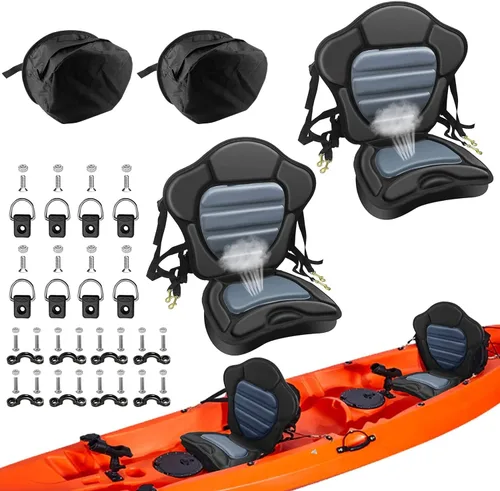 Miniatura 9 de Asiento de kayak acolchado de lujo para barco de pesca, asiento de canoa sentado en la parte superior, cómodo soporte de respaldo universal