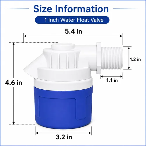 Miniatura 3 de Válvula de flotador de agua automática roscada NPT de 1 pulgada, válvula de control automático de nivel de agua de PVC resistente para canal de agua