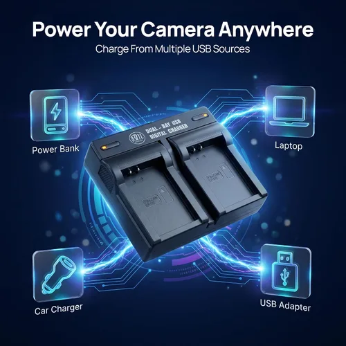 Miniatura 5 de BM Premium Cargador de batería dual LP-E12 para cámaras Canon EOS-M, EOS M2, EOS M10, EOS M50, EOS M50 II, EOS M100, EOS M200, SX70 HS, Rebel SL1