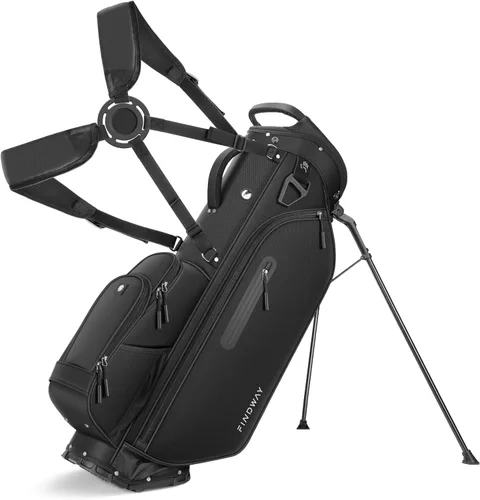 Findway Bolsa de golf de 5 vías, bolsas de golf ligeras para hombres y mujeres con divisores de longitud completa, múltiples bolsillos acolchados de
