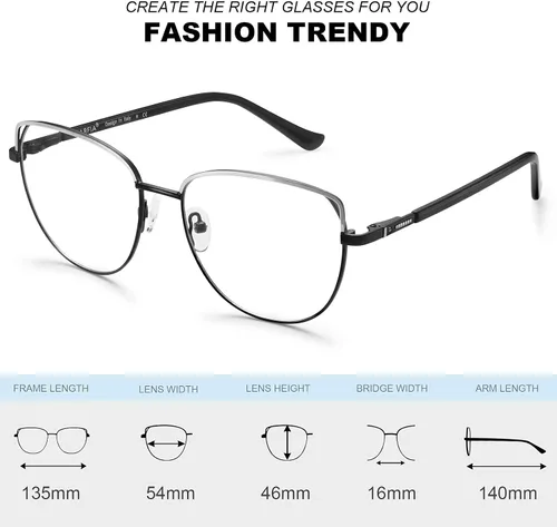 Miniatura 2 de CARFIA Cateye Womens Blue Light Blocking Glasses CA6205