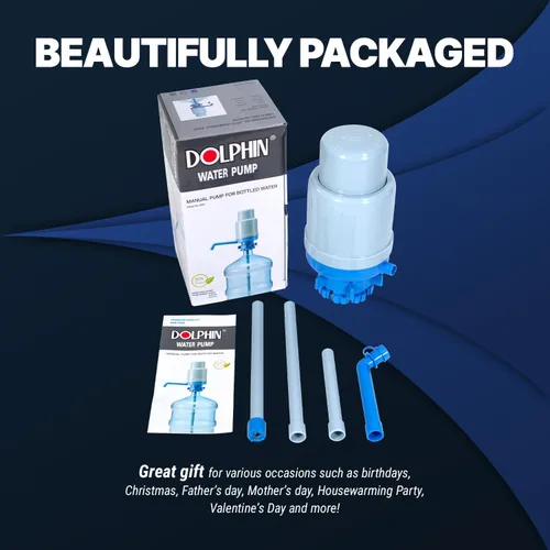 Miniatura 6 de Dispensador de agua Dolphin, bomba de agua potable sin BPA para jarras de agua de 3 a 5 galones, tapa de boquilla, 1-2 bombas para un vaso de agua