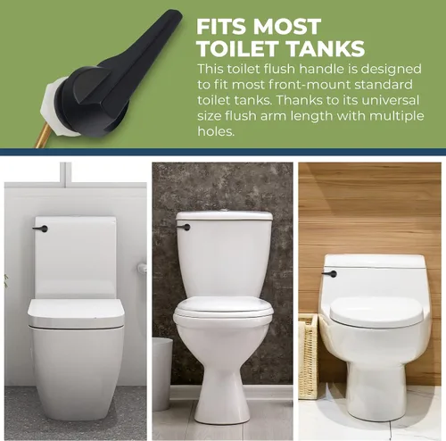 Miniatura 4 de Soporte frontal de repuesto para manija de inodoro, palanca de metal con brazo de latón macizo, compatible con Kohler, American Standard, TOTO