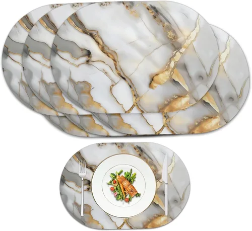 Miniatura 37 de Pumpkin Placemats Oval Placemats Set of 2 Black Cat Table Mats for Dining Tables Washable Heat Resistant Place Mats for Holiday Party Use 12X18 Inch