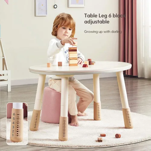 Miniatura 4 de Mesa para niños, mesa de juego para niños de altura ajustable, mesa de arte para niños lista para grafiti. Adecuado para el hogar y jardín