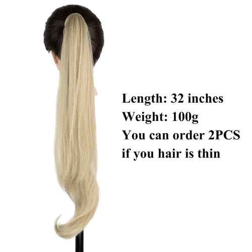 Miniatura 3 de IMISSU Extensión de pelo de cola de caballo flexible Colas de caballo Hairpieces (Piano Rubio Sucio)