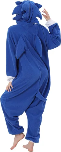 Miniatura 5 de BDZaigozaiwu Pijama sónico para adultos, disfraz de Halloween, de una sola pieza, ropa de dormir para hombres y mujeres