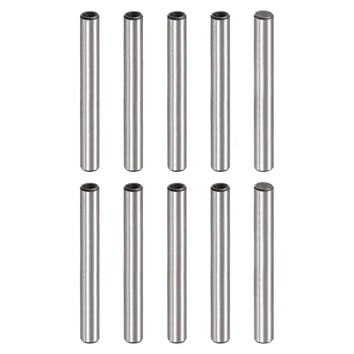 Miniatura 14 de uxcell Pasador de rosca interna M3 10 unids 0.157x0.630 in biselado plano acero al carbono cilíndrico pin cama estantería dispositivos metálicos