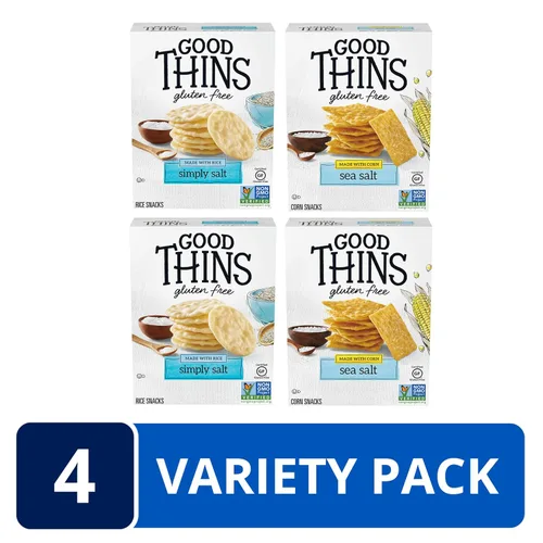 Miniatura 3 de Good Thins Paquete variado de galletas de arroz y maíz sin gluten, 4 cajas