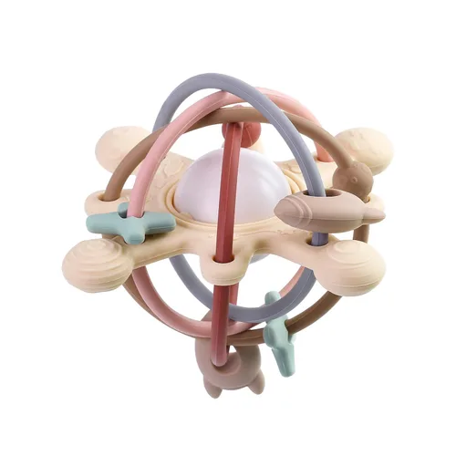 Miniatura 6 de PandaEar Space Planet - Juguete sensorial para bebés – Manhattan sonajero para 0-6, 6-12 meses, silicona segura para congelador, juguete Montessori