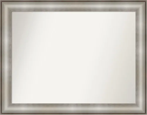 Miniatura 442 de Amanti Art Espejo de baño plateado para sobre fregadero, 28 x 47 pulgadas, espejo rectangular de plata imperial, marco de madera tradicional de gran