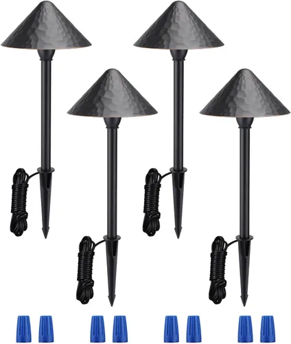 LEONLITE Luz LED de camino de paisaje de bajo voltaje, 3 W 12-24 V CA/CC, iluminación de camino con cable, luz exterior para césped de patio, ETL