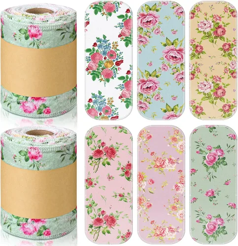 Miniatura 8 de FuWeave Paquete de 30 toallas de bidé reutilizables, lavables, suaves, para regalo, rollos sin papel, franela de algodón de 12 x 4.3 pulgadas, Floral