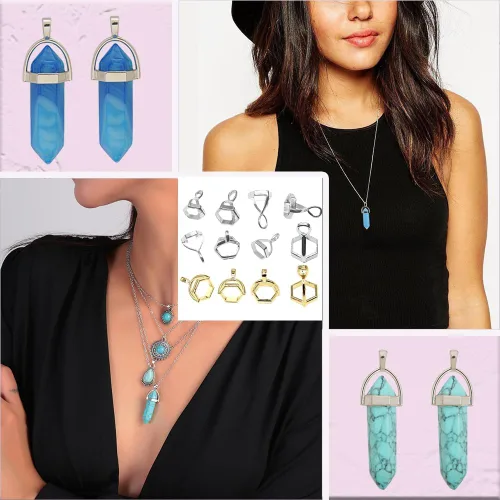 Miniatura 6 de 120 piezas de 2 colores hexagonales de cuentas para hacer joyas