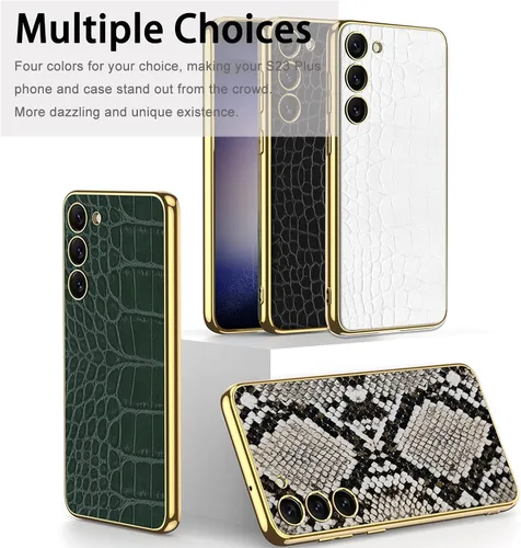 Miniatura 7 de Miimall Funda compatible con Samsung Galaxy S23 Plus, S23 Plus, funda de cuero suave galvanizada + funda protectora de cuero de lujo resistente