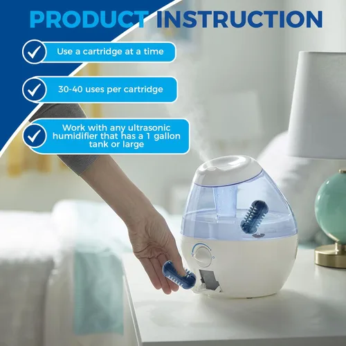 Miniatura 5 de Paquete de 10 cartuchos de desmineralización para humidificador apto para humidificadores ultrasónicos HoMedics, evita la acumulación de agua dura