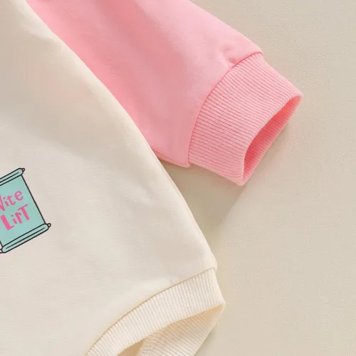 Miniatura 11 de Lamuusaa Traje de Navidad para bebé recién nacida, manga larga, bloque de color, sudadera de gran tamaño, ropa de otoño
