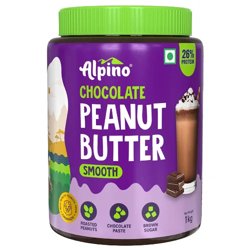Miniatura 11 de ALPINO Mantequilla de maní de chocolate suave 19% de proteína Hecho con cacahuetes tostados, pasta de chocolate, azúcar morena y sal marina