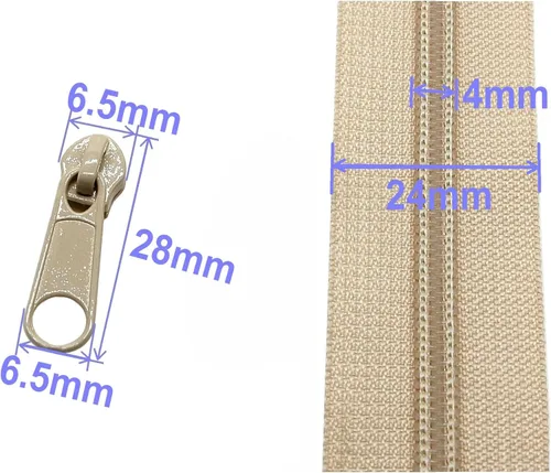 Miniatura 2 de Leekayer The Yards - Cremalleras de nailon beige #3 para coser, 10 yardas con 25 deslizadores para manualidades, bolsas de costura a medida