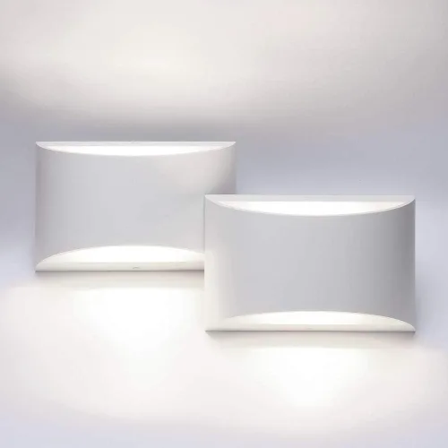 Aipsun Aplique de pared LED moderno de aluminio para interiores, juego de 2 luces de pared interiores con cable arriba y abajo, para sala de estar,