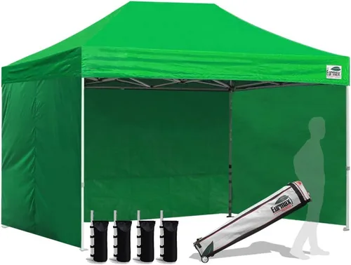 Miniatura 101 de Eurmax Tienda de campaña desplegable de 8 x 8 de Estados Unidos, con bolsa rodante patentada sin puntas, 4 paredes extraíbles con cremallera, toldo