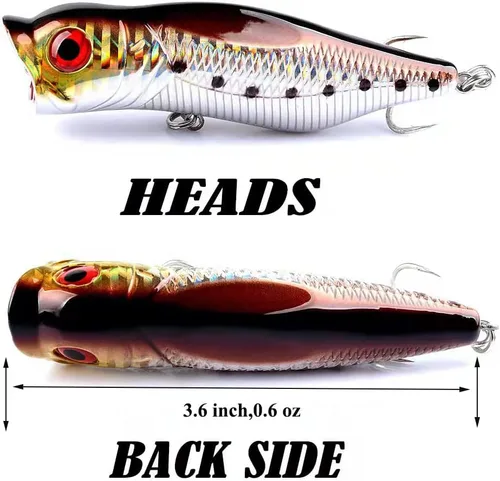 Miniatura 2 de 3 señuelos y cebos realistas para pesca de agua superior, cebos para pesca y cebos duros para trucha, lubina, salmón en agua salada y agua dulce