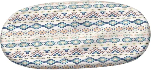 Miniatura 3 de XISUNYA Mantel ovalado ajustable para patio, mantel geométrico de poliéster elástico, mantel ajustable con estampado tribal, se adapta a mesas