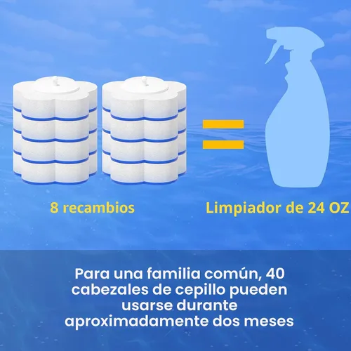 Miniatura 6 de Topo Bear Cepillo desechable para inodoro con 40 recambios de varita de inodoro, varitas limpiadoras de inodoro, kit de inicio de sistema
