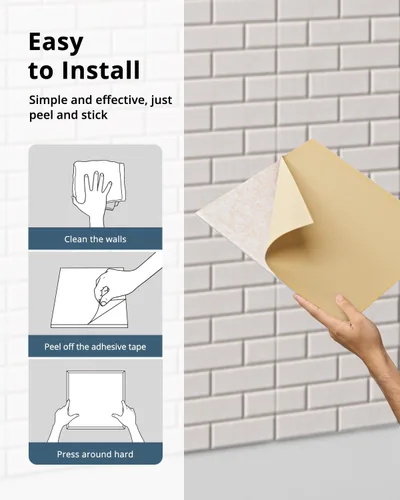 Miniatura 6 de Paneles acústicos para paredes, Panel de absorción de sonido con patrón de ladrillo, adhesivo para pegar y quitar, para techo, puerta, pared