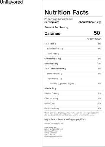 Miniatura 7 de drink wholesome Polvo de proteína de colágeno sin sabor para estómagos sensibles Proteína integral mínimamente procesada Sin aditivos, sin