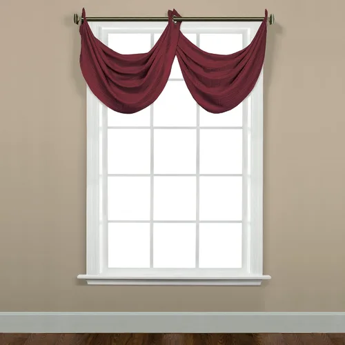 SKL Home Sutton Cenefa para ventana, 18 x 38 pulgadas, Burdeos