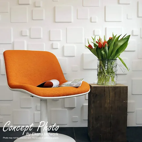 Miniatura 13 de Ekena Millwork WP20X20RVWH-CASE-10 19 5/8 pulgadas de ancho x 19 5/8 pulgadas de alto Riverbank EnduraWall Decorativo 3D Cubiertas de panel de pared