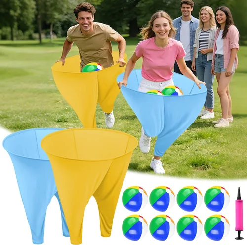 Miniatura 12 de Juego de pantalones de abuelita para patio, pantalones gigantes de abuelita, juego al aire libre, incluye pelotas hinchables y bombas de aire