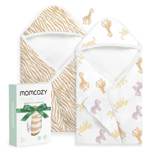 Miniatura 10 de Momcozy Toalla de bebé con capucha, ultra suave y absorbente, juego de toallas de baño grandes para mayor comodidad y suavidad en la piel del bebé