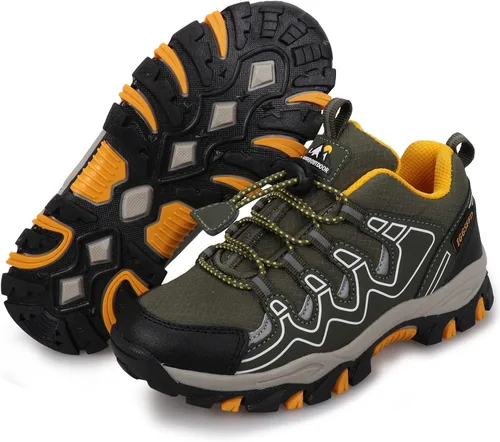 Miniatura 6 de UOVO Tenis para niños y niñas, para senderismo, correr, caminar al aire libre, tenis impermeables antideslizantes
