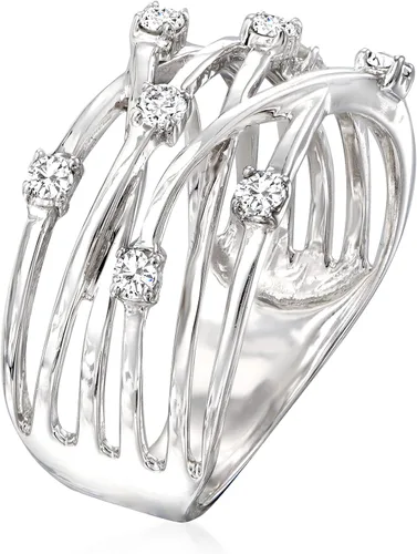 Miniatura 3 de Ross-Simons Anillo de carretera de diamante de 0,25 quilates en plata de ley, Diamante, Diamante