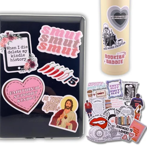 Calcomanías de libro para Kindle, calcomanías de lectura Smut Bookish para adultos, picante, Booktok Smutty, divertida calcomanía estética, apoyo