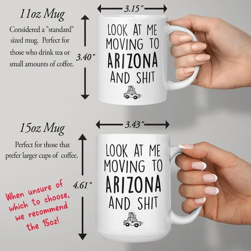 Miniatura 4 de Sweet & Salty Taza con texto en inglés «Look at Me Moving to Arizona», regalos para alguien que se muda fuera del estado, «Welcome Farewell Goodbye